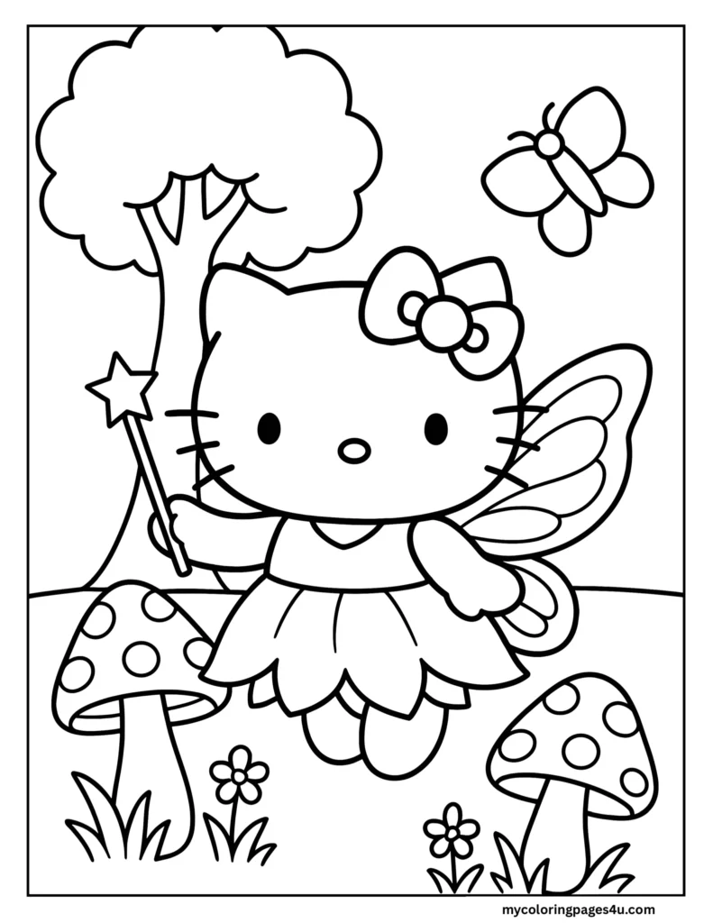 Fairy Hello Kitty  coloring-page