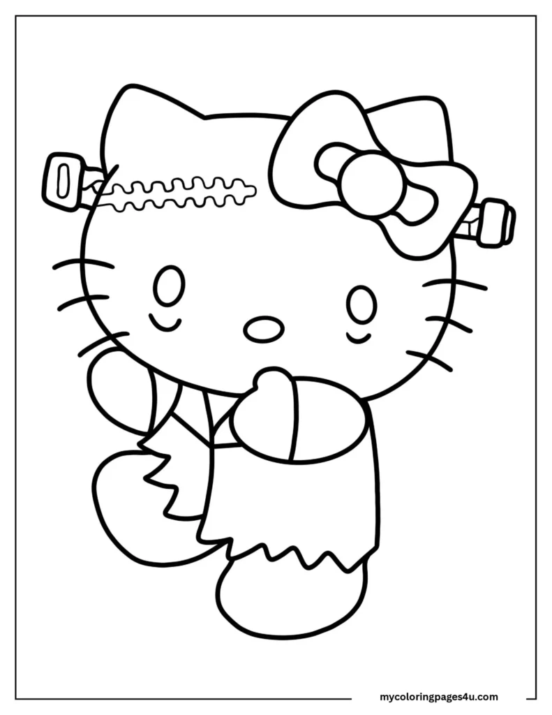 Frankenstein Hello Kitty Coloring In