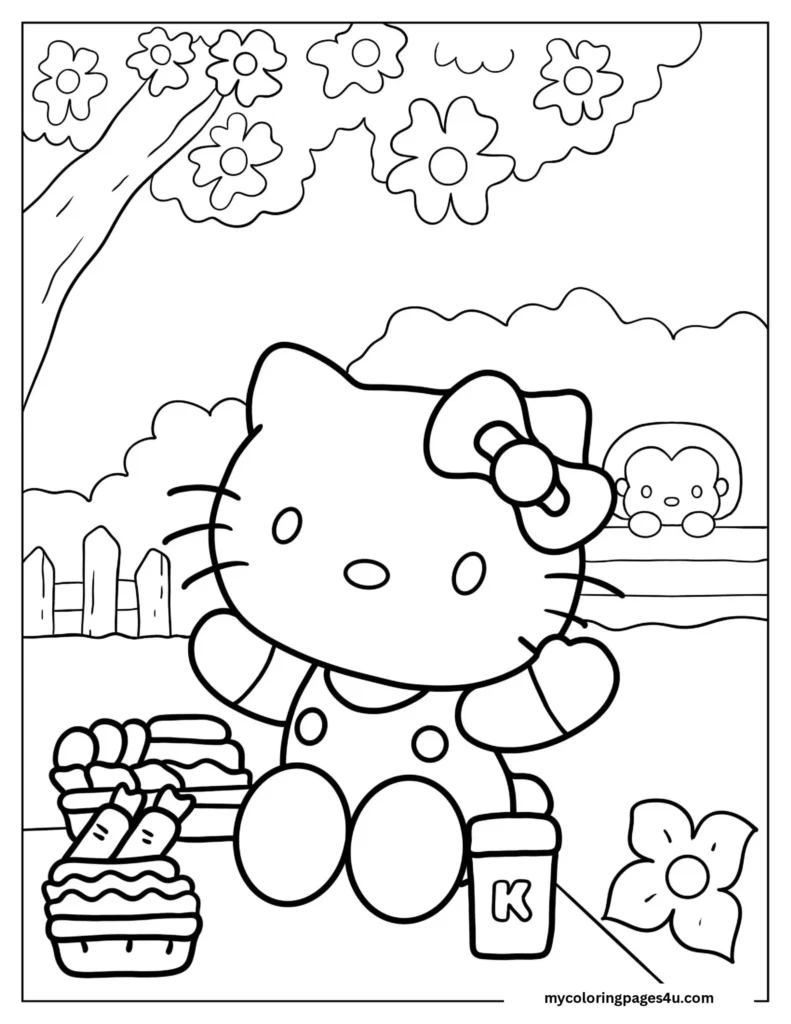 Hello Kitty Enjoying Picnic