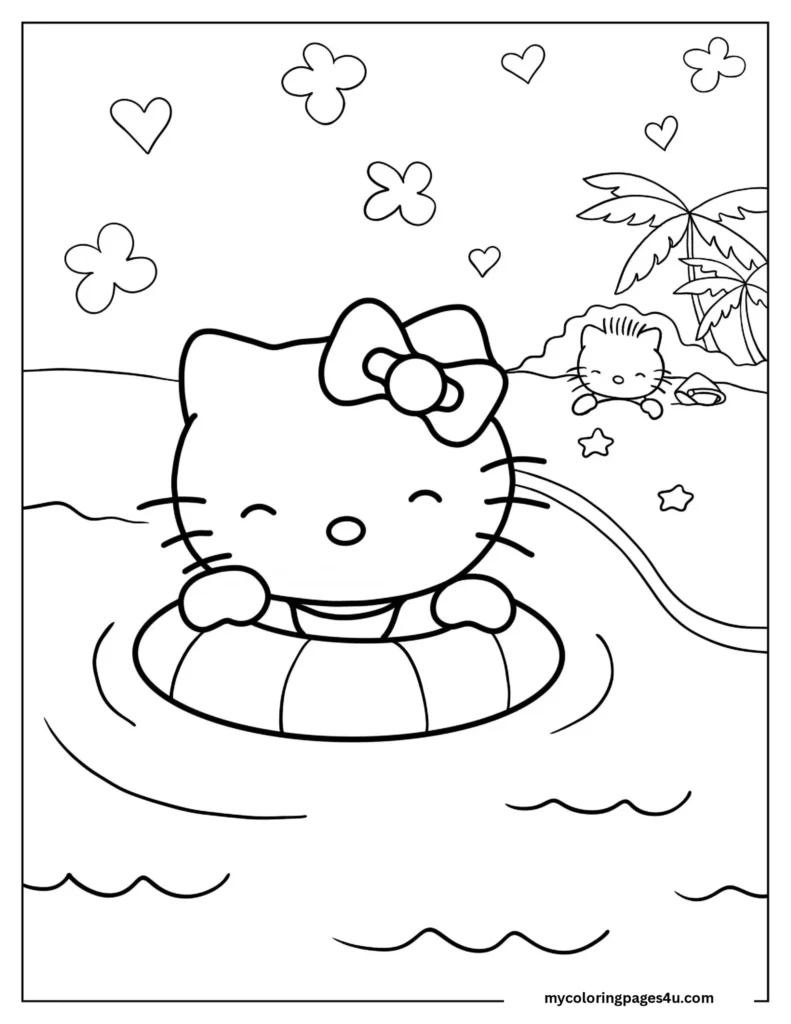 free hello kitty coloring pages printable PDF