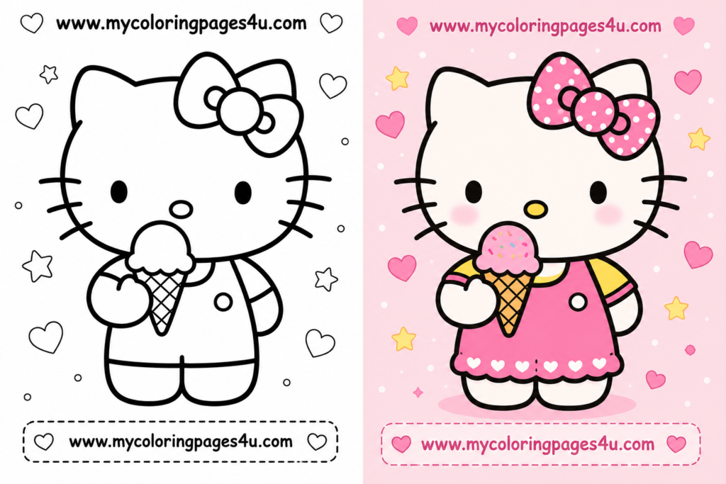 Hello kitty coloring pages