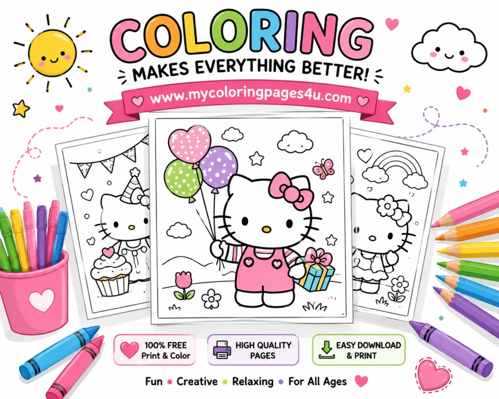 
Free Printable Hello kitty coloring pages